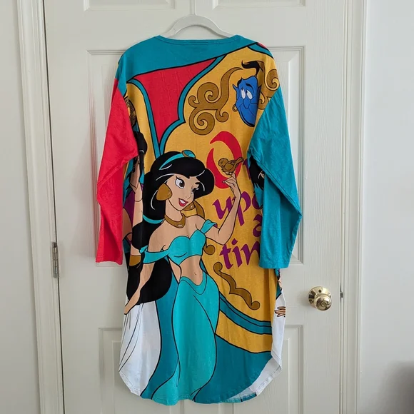 Disney Rare Aladdin, Jasmine, Genie Vintage Night Shirt - Picture 2 of 9